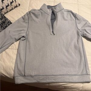 Men's Light Gray Quarter-Zip Sweater- REVERSIBLE